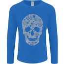 Gear Skull Biker Motorcycle Motorbike Cars Mens Long Sleeve T-Shirt Royal Blue