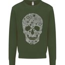 Gear Skull Biker Motorcycle Motorbike Cars Mens Sweatshirt Jumper Forest Green