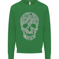 Gear Skull Biker Motorcycle Motorbike Cars Mens Sweatshirt Jumper Irish Green