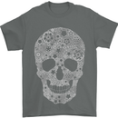 Gear Skull Biker Motorcycle Motorbike Cars Mens T-Shirt Cotton Gildan Charcoal