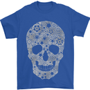 Gear Skull Biker Motorcycle Motorbike Cars Mens T-Shirt Cotton Gildan Royal Blue