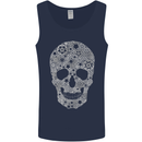 Gear Skull Biker Motorcycle Motorbike Cars Mens Vest Tank Top Navy Blue