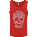 Gear Skull Biker Motorcycle Motorbike Cars Mens Vest Tank Top Red