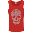 Gear Skull Biker Motorcycle Motorbike Cars Mens Vest Tank Top Red