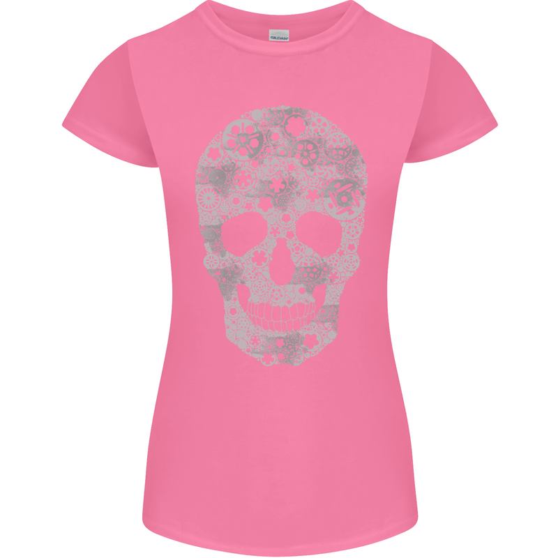 Gear Skull Biker Motorcycle Motorbike Cars Womens Petite Cut T-Shirt Azalea