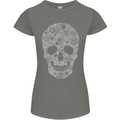 Gear Skull Biker Motorcycle Motorbike Cars Womens Petite Cut T-Shirt Charcoal