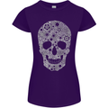 Gear Skull Biker Motorcycle Motorbike Cars Womens Petite Cut T-Shirt Purple