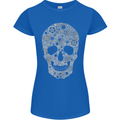 Gear Skull Biker Motorcycle Motorbike Cars Womens Petite Cut T-Shirt Royal Blue