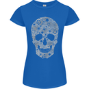 Gear Skull Biker Motorcycle Motorbike Cars Womens Petite Cut T-Shirt Royal Blue