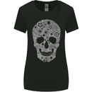 Gear Skull Biker Motorcycle Motorbike Cars Womens Wider Cut T-Shirt Black