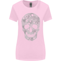 Gear Skull Biker Motorcycle Motorbike Cars Womens Wider Cut T-Shirt Light Pink