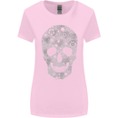 Gear Skull Biker Motorcycle Motorbike Cars Womens Wider Cut T-Shirt Light Pink