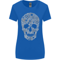 Gear Skull Biker Motorcycle Motorbike Cars Womens Wider Cut T-Shirt Royal Blue