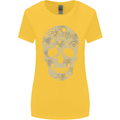 Gear Skull Biker Motorcycle Motorbike Cars Womens Wider Cut T-Shirt Yellow