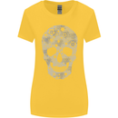 Gear Skull Biker Motorcycle Motorbike Cars Womens Wider Cut T-Shirt Yellow