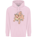 Gekko With Flowers Lizards Childrens Kids Hoodie Light Pink