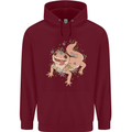 Gekko With Flowers Lizards Childrens Kids Hoodie Maroon