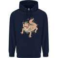 Gekko With Flowers Lizards Childrens Kids Hoodie Navy Blue