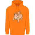Gekko With Flowers Lizards Childrens Kids Hoodie Orange