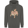 Gekko With Flowers Lizards Childrens Kids Hoodie Storm Grey