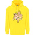 Gekko With Flowers Lizards Childrens Kids Hoodie Yellow