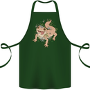 Gekko With Flowers Lizards Cotton Apron 100% Organic Forest Green