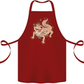 Gekko With Flowers Lizards Cotton Apron 100% Organic Maroon