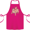 Gekko With Flowers Lizards Cotton Apron 100% Organic Pink
