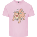 Gekko With Flowers Lizards Kids T-Shirt Childrens Light Pink
