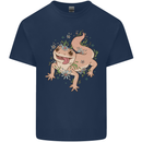Gekko With Flowers Lizards Kids T-Shirt Childrens Navy Blue