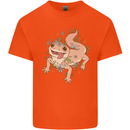 Gekko With Flowers Lizards Kids T-Shirt Childrens Orange