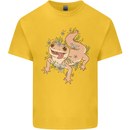 Gekko With Flowers Lizards Kids T-Shirt Childrens Yellow