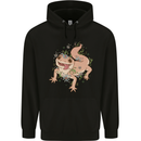 Gekko With Flowers Lizards Mens 80% Cotton Hoodie Black