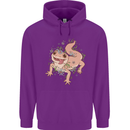 Gekko With Flowers Lizards Mens 80% Cotton Hoodie Purple