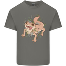 Gekko With Flowers Lizards Mens Cotton T-Shirt Tee Top Charcoal