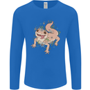 Gekko With Flowers Lizards Mens Long Sleeve T-Shirt Royal Blue