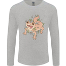 Gekko With Flowers Lizards Mens Long Sleeve T-Shirt Sports Grey