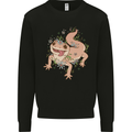 Gekko With Flowers Lizards Mens Sweatshirt Jumper Black