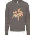 Gekko With Flowers Lizards Mens Sweatshirt Jumper Charcoal