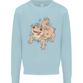 Gekko With Flowers Lizards Mens Sweatshirt Jumper Light Blue