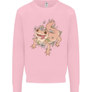 Gekko With Flowers Lizards Mens Sweatshirt Jumper Light Pink