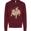 Gekko With Flowers Lizards Mens Sweatshirt Jumper Maroon