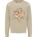 Gekko With Flowers Lizards Mens Sweatshirt Jumper Sand