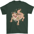 Gekko With Flowers Lizards Mens T-Shirt Cotton Gildan Forest Green