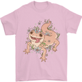 Gekko With Flowers Lizards Mens T-Shirt Cotton Gildan Light Pink