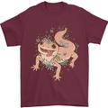 Gekko With Flowers Lizards Mens T-Shirt Cotton Gildan Maroon