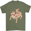 Gekko With Flowers Lizards Mens T-Shirt Cotton Gildan Military Green