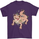 Gekko With Flowers Lizards Mens T-Shirt Cotton Gildan Purple