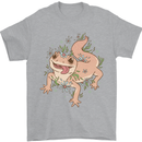 Gekko With Flowers Lizards Mens T-Shirt Cotton Gildan Sports Grey