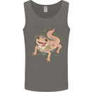 Gekko With Flowers Lizards Mens Vest Tank Top Charcoal